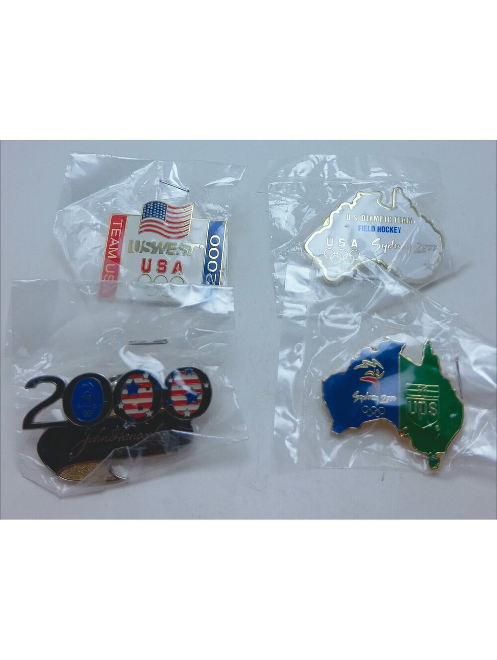 USA Olympic 2000 Summer Sydney Lot 4 Pins USWEST Field Hockey John HANCOCK UPS